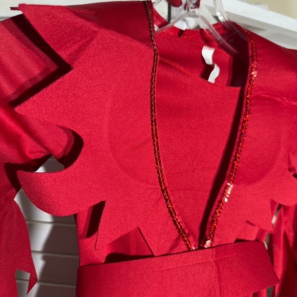 NIB Devious Devil Girls Costume Set Dress/Collar/Headband Red 4-6 - Picture 7 of 12